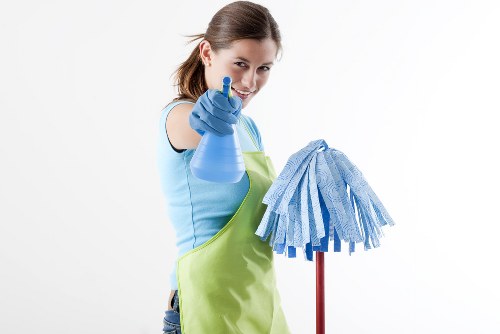 Steam carpet cleaning equipment being used in a Kennington home