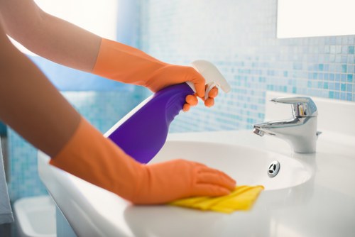 Cleaning staff maintaining a professional workspace in Kennington