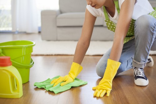 Local carpet cleaner treating stains in a Kennington property